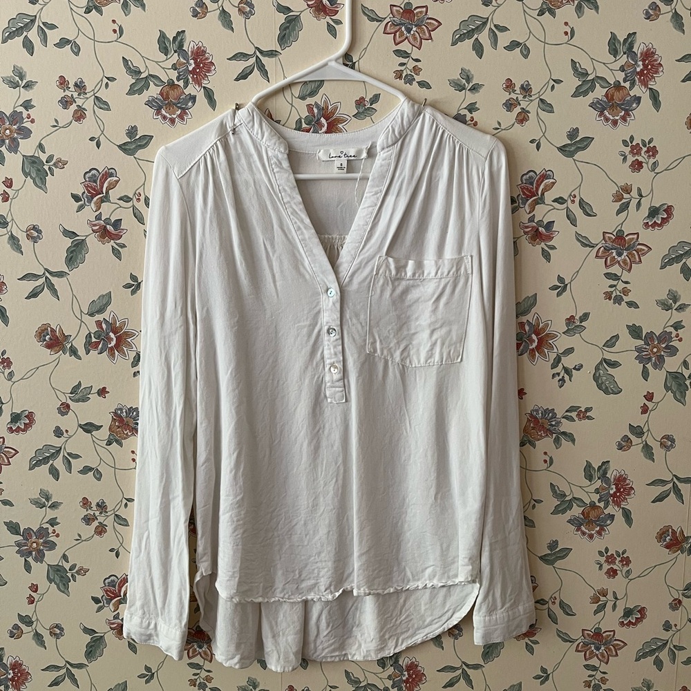 Women's White Button-Up Blouse